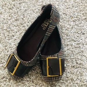 Franco Sarto Womens Scottish wool  Flat Flats Shoes buckle leather 9